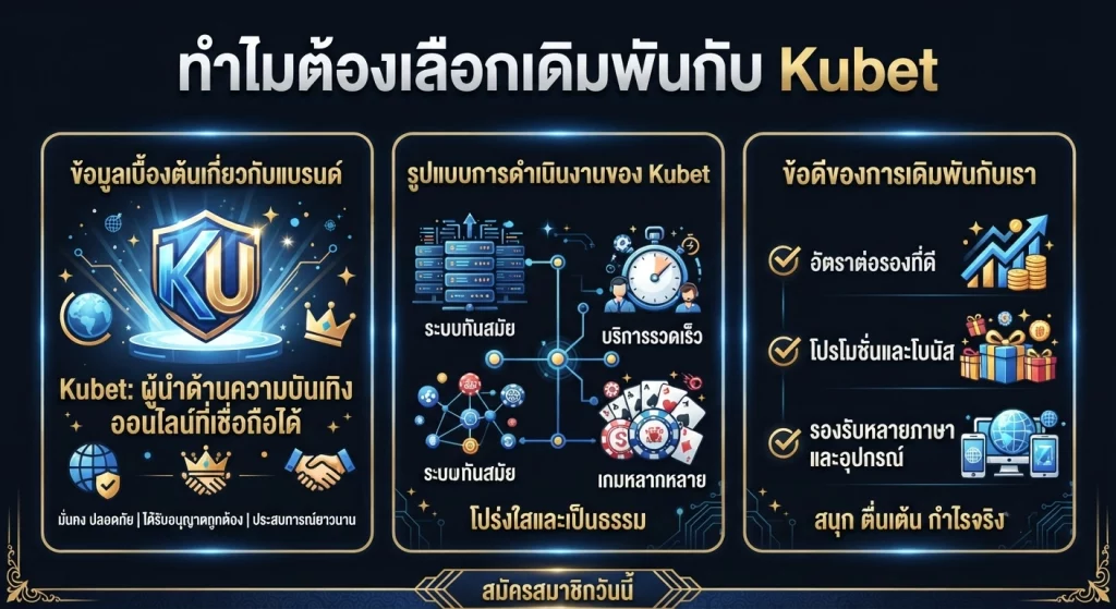 ทำไมต้องเลือกเดิมพันกับ Kubet